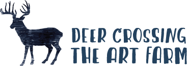 Deer crossing the art farm logo